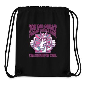 Motivational Horse with Positive Message - Stanley/Stella recycelter Gym Bag - Schwarz - Vorne