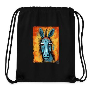 Kunstvoller Esel im Tribal-Kubismus-Stil - Stanley/Stella recycelter Gym Bag - Schwarz - Vorne