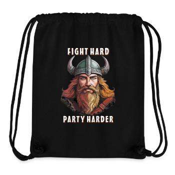 VIKING SE BATTRE DUR, FAIRE LA FÊTE PLUS FORT - Sac à cordon recyclé Stanley/Stella - noir - Devant