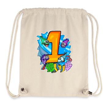 Zahl 1 Nummer Eins - Fische Motiv - Stanley/Stella recycelter Gym Bag - Naturweiß - Vorne