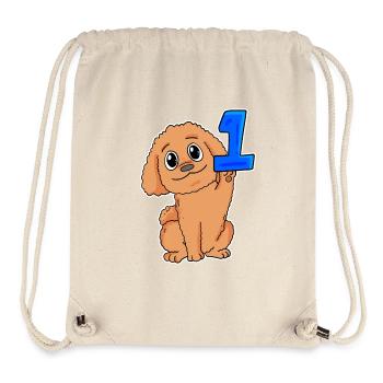 Zahl 1 Nummer Eins - Hund Motiv - Stanley/Stella recycelter Gym Bag - Naturweiß - Vorne