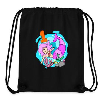 Zahl 1 Nummer Eins - Meerjungfrau Motiv - Stanley/Stella recycelter Gym Bag - Schwarz - Vorne