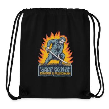 Frieden schaffen ohne Waffen Schwerter Pflugschare - Stanley/Stella recycelter Gym Bag - Schwarz - Vorne