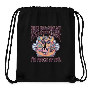 Motivational Horse with Positive Message - Stanley/Stella recycelter Gym Bag - Schwarz - Vorne