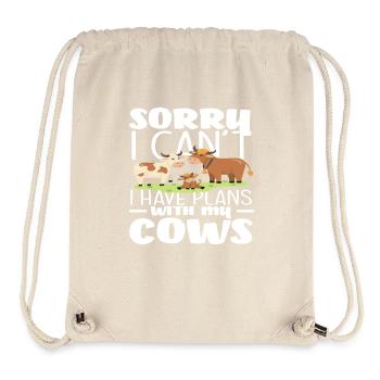 Sorry I have plans with my cows - Stanley/Stella Recycled Gym Bag - natural - Front