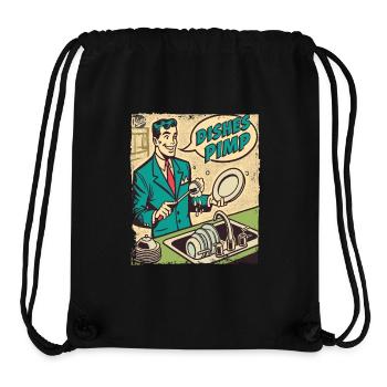 Mann beim Geschirr spülen, der Geschirr Pimp - Stanley/Stella recycelter Gym Bag - Schwarz - Vorne