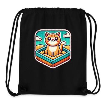 Süße Katze sitzt im Sandkasten - Stanley/Stella recycelter Gym Bag - Schwarz - Vorne