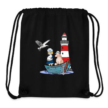Girl Lighthouse Maritime Boat Sheep Seagull Child - Stanley/Stella Recycled Gym Bag - black - Front