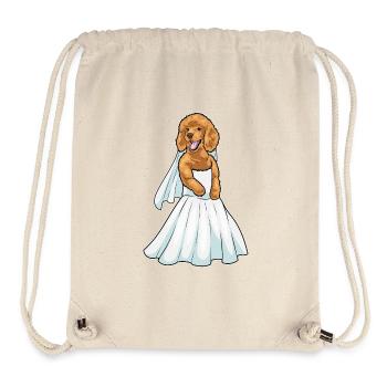 Poodle Bridal Wedding Dress Wedding - Stanley/Stella Recycled Gym Bag - natural - Front