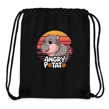 Happy Hippo Art: Moo Deng and Angry Potato - Stanley/Stella Recycled Gym Bag - black - Front