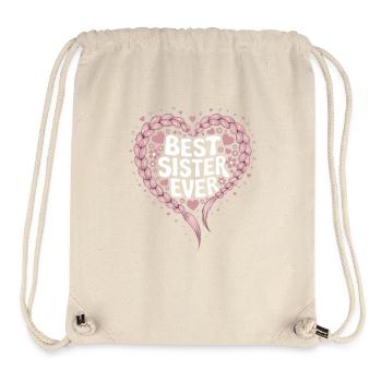 Beste Schwester Best Sister Ever Herz Zöpfe - Stanley/Stella recycelter Gym Bag - Naturweiß - Vorne