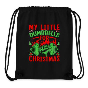 Fanatiques de fitness Petits haltères pour Noël - Sac à cordon recyclé Stanley/Stella - noir - Devant