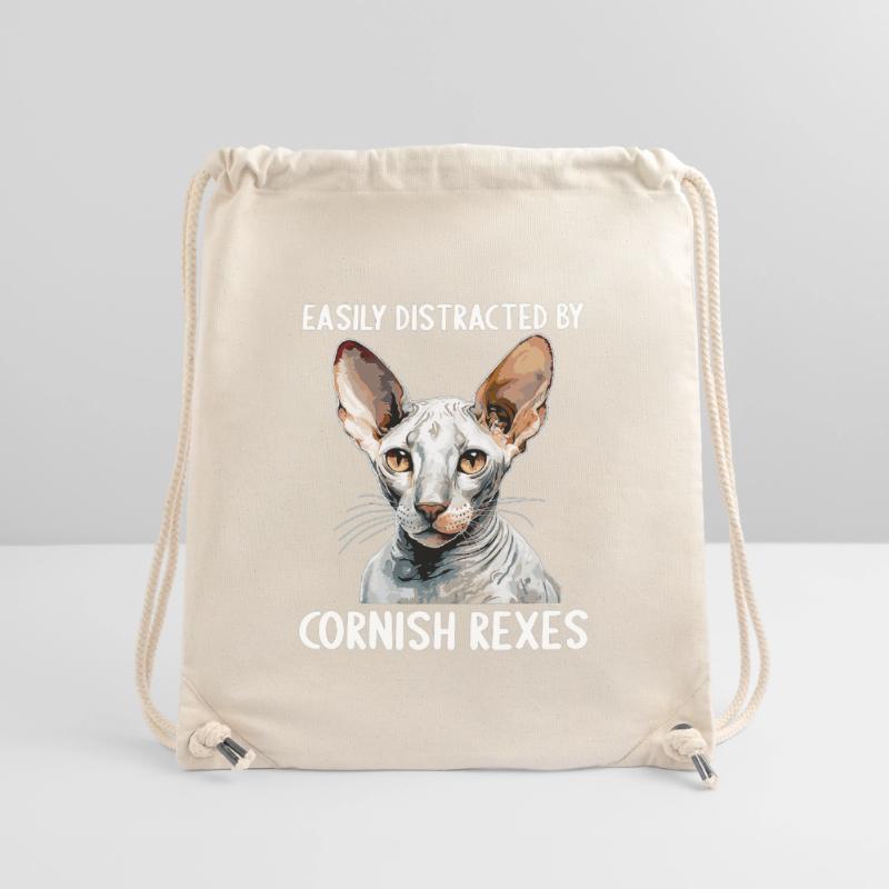 Cornish Rex Facilement distrait par les Cornish Rex Sac à cordon recyclé Stanley/Stella