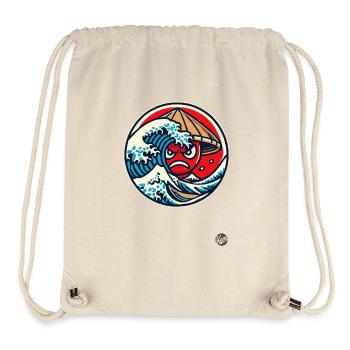 Kanagawa Wahnsinn Japan - Stanley/Stella recycelter Gym Bag - Naturweiß - Vorne