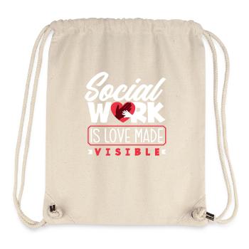 Soziale Arbeit Ist Liebe Sichtbar - Stanley/Stella recycelter Gym Bag - Naturweiß - Vorne