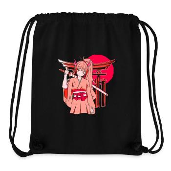 Kanji Katana Japanese Girl Ninja Samurai - Stanley/Stella Recycled Gym Bag - black - Front