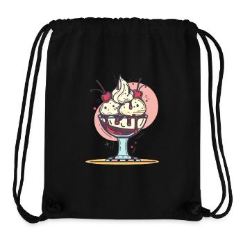 Graphique de crème glacée - Sac à cordon recyclé Stanley/Stella - noir - Devant