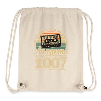 Jahrgang 2007 Geburtstagsgeschenk Geboren 2007 - Stanley/Stella recycelter Gym Bag - Naturweiß - Vorne