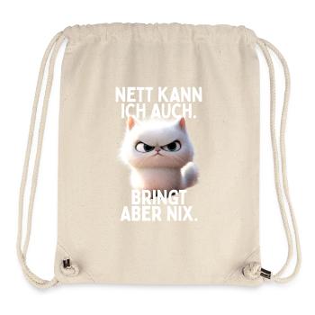 Nett Kann Ich Auch Bringt Aber Nix Büro Katzen - Stanley/Stella recycelter Gym Bag - Naturweiß - Vorne