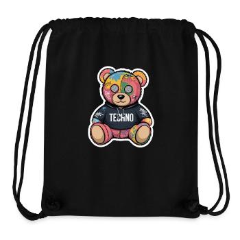 TECHNO TRIPPY OURS - Sac à cordon recyclé Stanley/Stella - noir - Devant