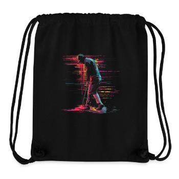 Golfer Retrowave - Stanley/Stella Recycled Gym Bag - black - Front