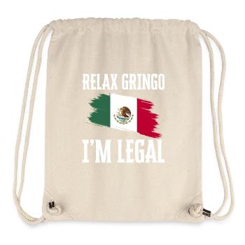 Relax Gringo Je suis légal Drôle d’immigration - Sac à cordon recyclé Stanley/Stella - blanc naturel - Devant
