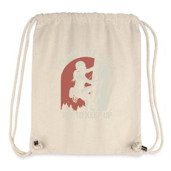 Je grimpe comme une fille Essaie de suivre Funny Mountain - Sac à cordon recyclé Stanley/Stella - blanc naturel - Devant