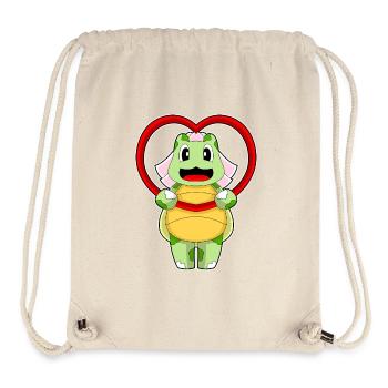 Turtle Bridal Heart Wedding - Stanley/Stella Recycled Gym Bag - natural - Front