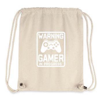 Warning Gamer in Progress - Stanley/Stella Recycled Gym Bag - natural - Front