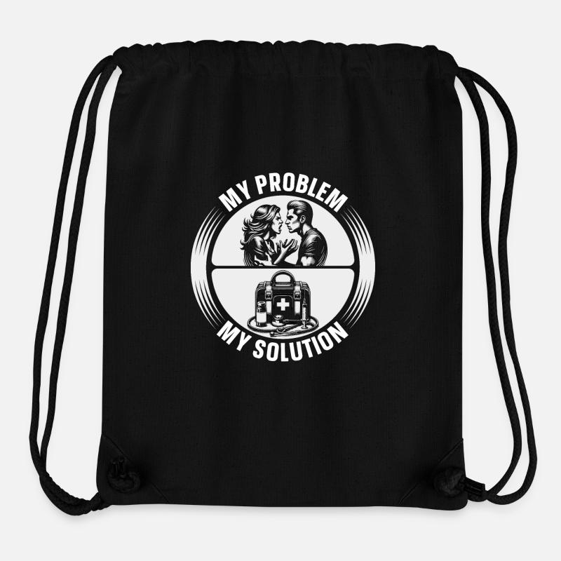 Infirmière praticienne Mon problème Mon pictogramme Papa Maman - Sac à cordon recyclé Stanley/Stella - noir
