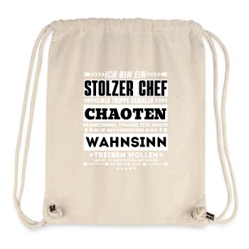 stolzer chef einer truppe genialer chaoten - Stanley/Stella recycelter Gym Bag - Naturweiß - Vorne