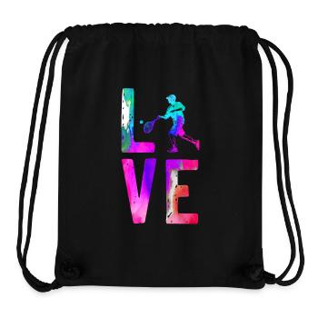Funny Tennis Player Racket - Stanley/Stella recycelter Gym Bag - Schwarz - Vorne