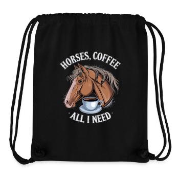 Lustiges Pferd Kunst Pferdebesitzer Pferde Kaffee - Stanley/Stella recycelter Gym Bag - Schwarz - Vorne