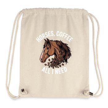 Lustiges Pferd Kunst Pferdebesitzer Pferde Kaffee - Stanley/Stella recycelter Gym Bag - Naturweiß - Vorne