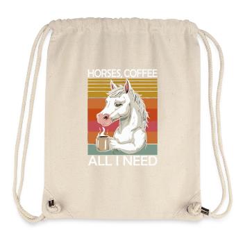 Lustiges Pferd Kunst Pferdebesitzer Pferde Kaffee - Stanley/Stella recycelter Gym Bag - Naturweiß - Vorne