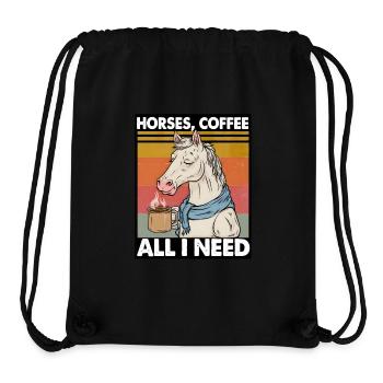 Lustiges Pferd Kunst Pferdebesitzer Pferde Kaffee - Stanley/Stella recycelter Gym Bag - Schwarz - Vorne