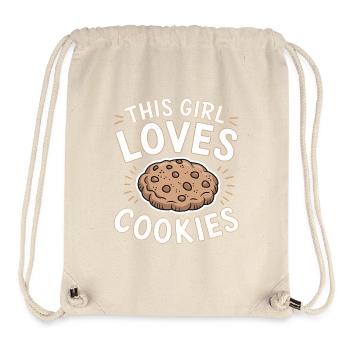 Cookies Disant Biscuits au Chocolat Cadeau de Cookie Drôle - Sac à cordon recyclé Stanley/Stella - blanc naturel - Devant