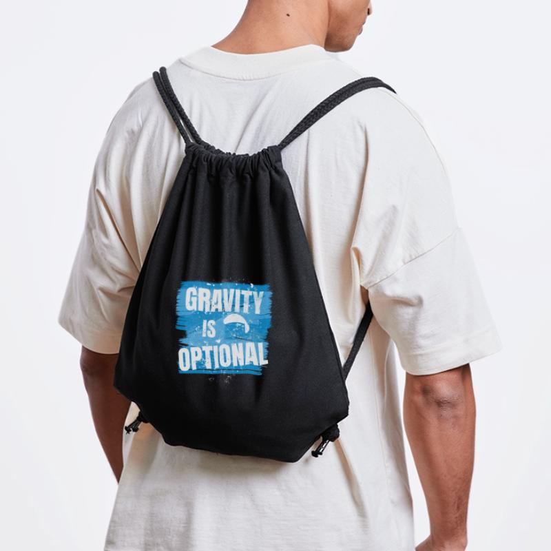 Gravity is optional - Aviator Saying Stanley/Stella Recycled Gym Bag