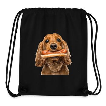 Cocker Spaniel - Sac à cordon recyclé Stanley/Stella - noir - Devant