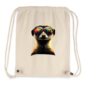 Lunettes de soleil suricate coloré mignon suricate - Sac à cordon recyclé Stanley/Stella - blanc naturel - Devant