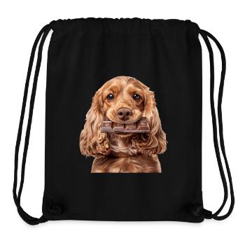 Cocker Spaniel - Sac à cordon recyclé Stanley/Stella - noir - Devant