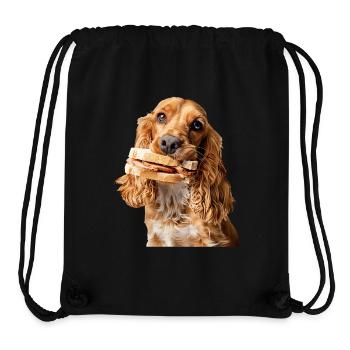 Cocker Spaniel - Sac à cordon recyclé Stanley/Stella - noir - Devant