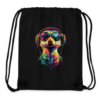 Lunettes de soleil suricate coloré mignon suricate - Sac à cordon recyclé Stanley/Stella - noir - Devant