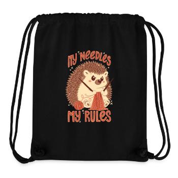 Mes aiguilles, mes règles - Sac à cordon recyclé Stanley/Stella - noir - Devant