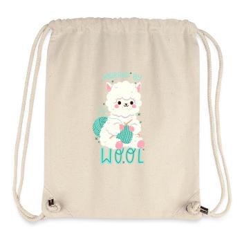 Alpaga avec laine - Sac à cordon recyclé Stanley/Stella - blanc naturel - Devant