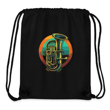 Tuba Illustration - Stanley/Stella Recycled Gym Bag - black - Front