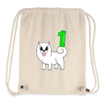 Zahl 1 Nummer Eins - Samojede Hund Motiv - Stanley/Stella recycelter Gym Bag - Naturweiß - Vorne