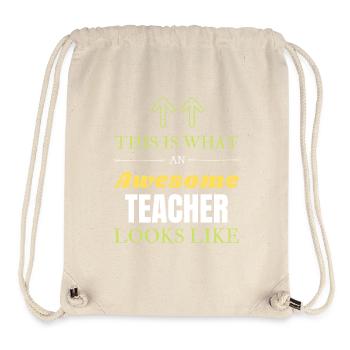 This is What an Awesome Teacher Looks Like - Stanley/Stella Recycled Gym Bag - natural - Front