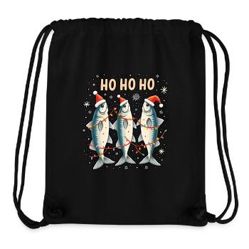 Christmas Outfit Mackerel Christmas Mackerel - Stanley/Stella Recycled Gym Bag - black - Front