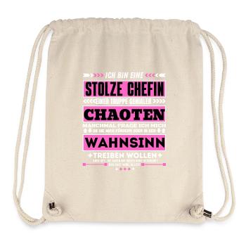 stolze Chefin einer truppe genialer Chaoten - Stanley/Stella recycelter Gym Bag - Naturweiß - Vorne
